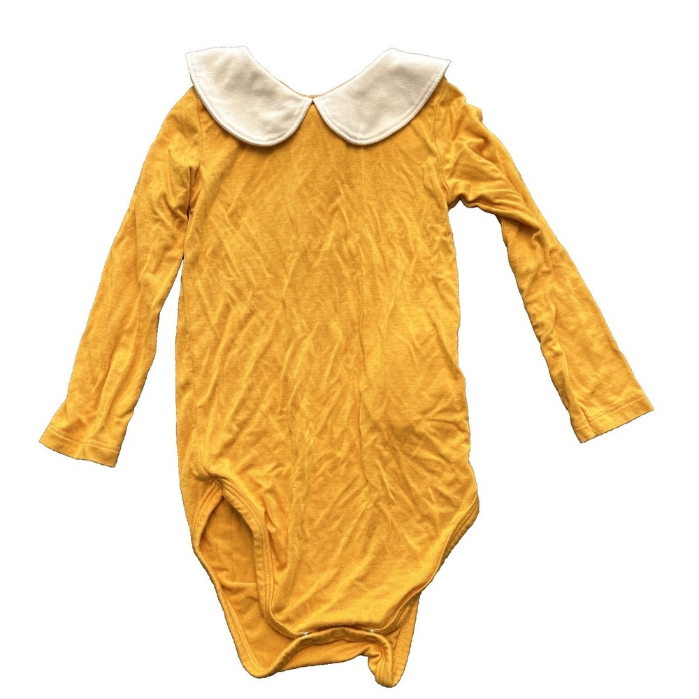 Posh Peanut 12 - 18 Months Girls Top Shirt Longsleeve Yellow Collared Preppy (4)